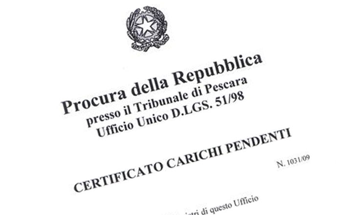 Certificato Carichi Pendenti